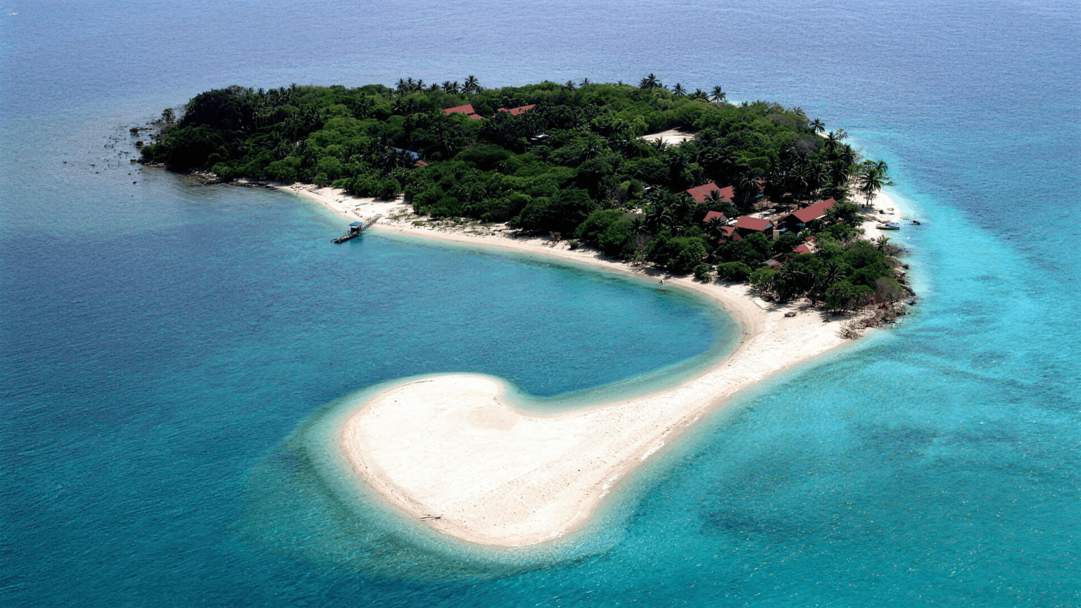 Aerial view of Selingan Turtle Island, Sabah