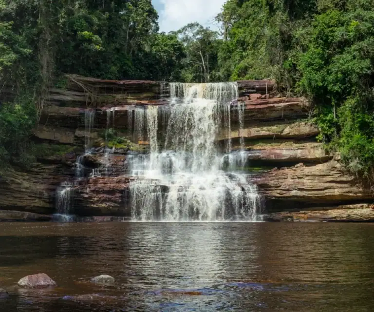 Waterfall in the rainforest at Maliau Basin, Sabah
