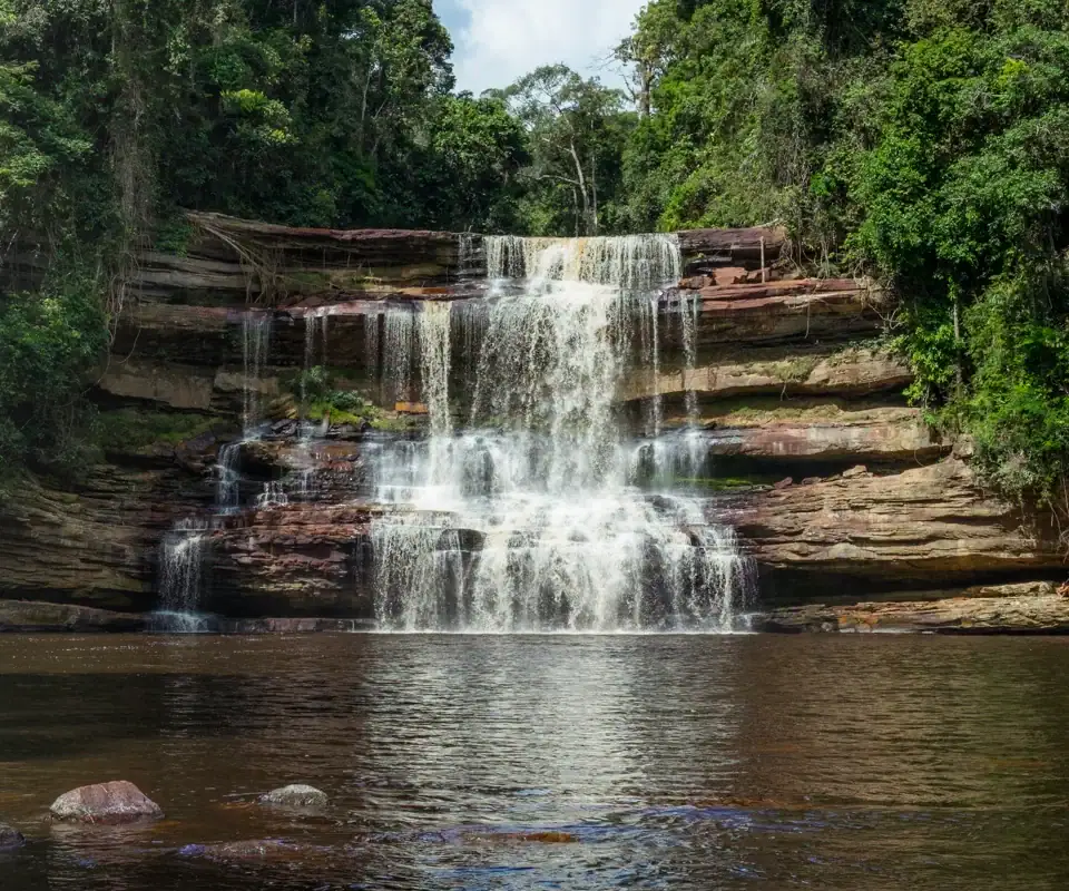 Waterfall in the rainforest at Maliau Basin, Sabah