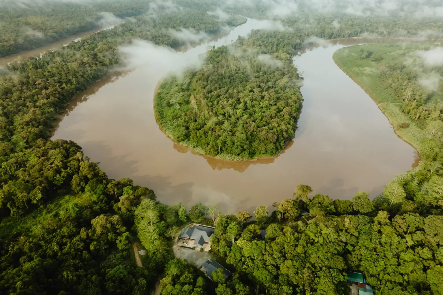 Kinabatangan Hornbill Lodge aerial