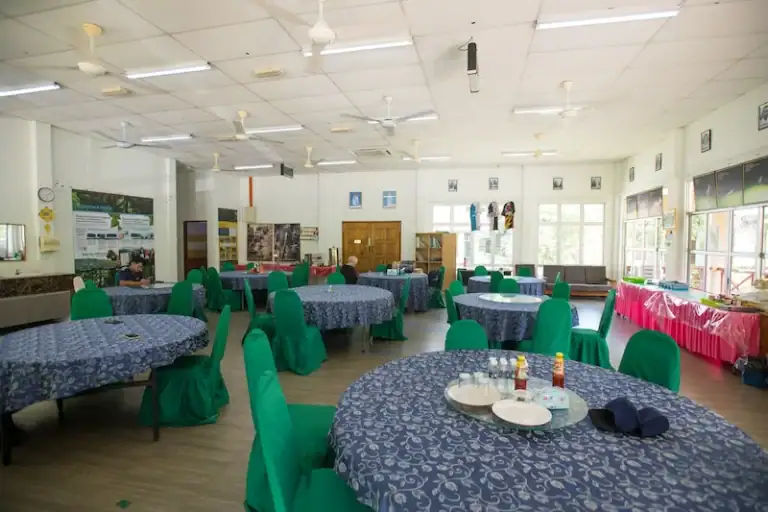 Dining hall at Deramakot base camp