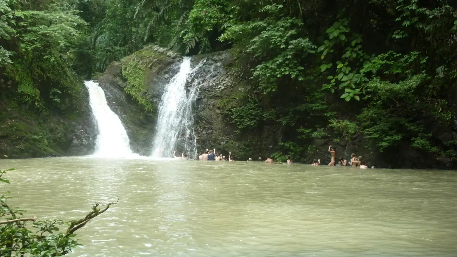 Lipad twin waterfall in Tabin Wildlife Reserve