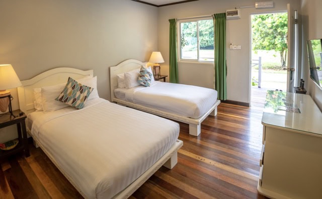 Kelicap twin-share room at Poring Hot Springs, Sabah