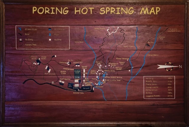 Map of the Poring Hot Springs grounds, Kinabalu Park, Sabah