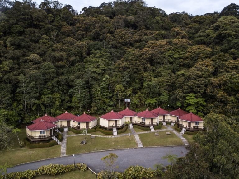 Exterior of a Hill Lodge cabin at Kinabalu Park, Sabah